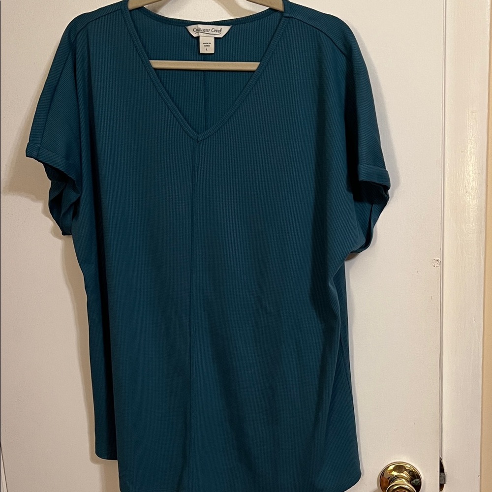 Coldwater Creek Green Women's V-Neck Top